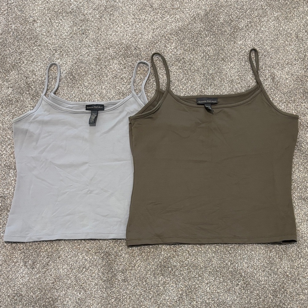 Banana Republic Gray and Olive Camisole Set